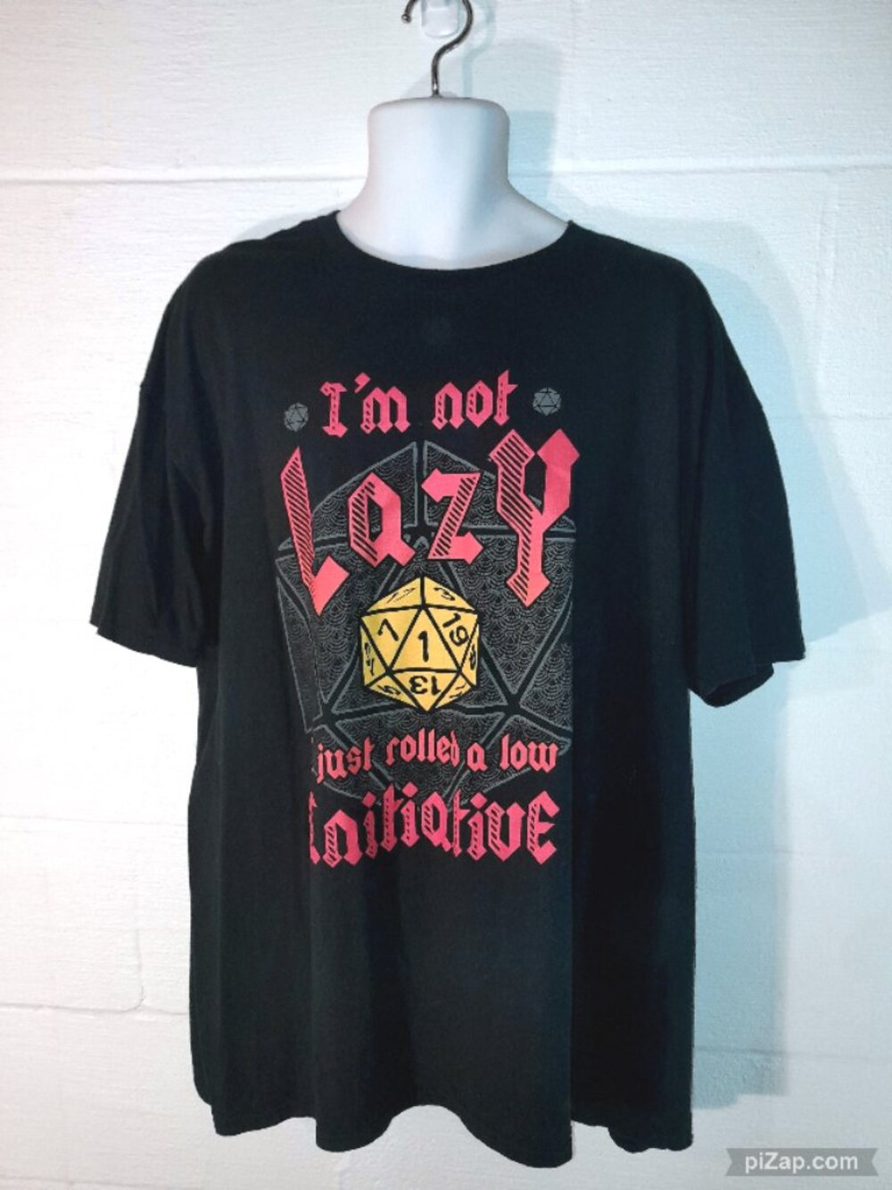 Dice Game Low Initiative Dungeons and Dragons Men's 3X Graphic T-Shirt Black